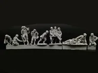1/72 Resin Die-Cast Character Model GK Medical Soldiers Rescue Soldiers and Wounded Soldiers 11 People Unassembled and Unpainted 2