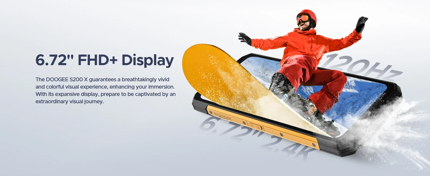 Phone robust DOOGEE S200 X 5G 32Go 512go Smartphone screen IPS ”FHD 120Hz battery mAh dimension phones
