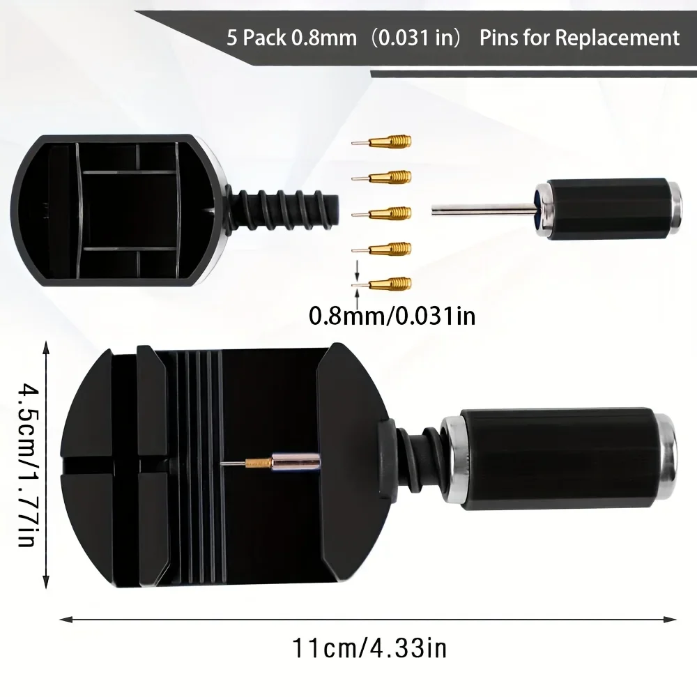 11pcs Watch Link Removal Tool Kit Band Strap Chain Pin Remover Repair for Band Strap Adjustment