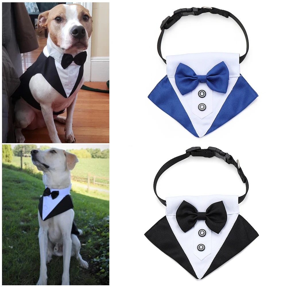 

Comfortable Lovely Adjustable Cute Dog Cat Grooming White Collar Dog Suit Tuxedo Bow Ties Formal Tie Dog Necktie