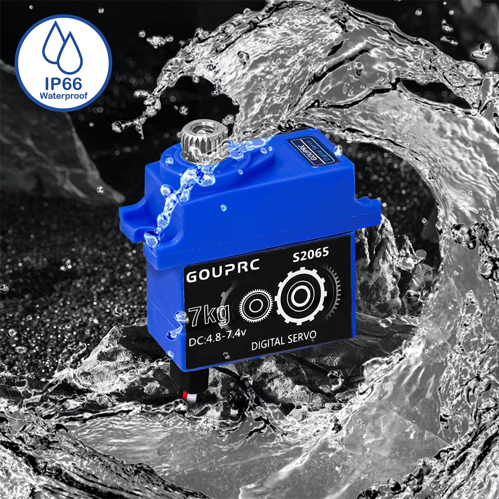 7KG Waterproof RC Digital Micro Servo with Servo Horn Metal Gear Servo Digital Servo for TRX4 TRX6 SCX10 III 1/10 RC Car
