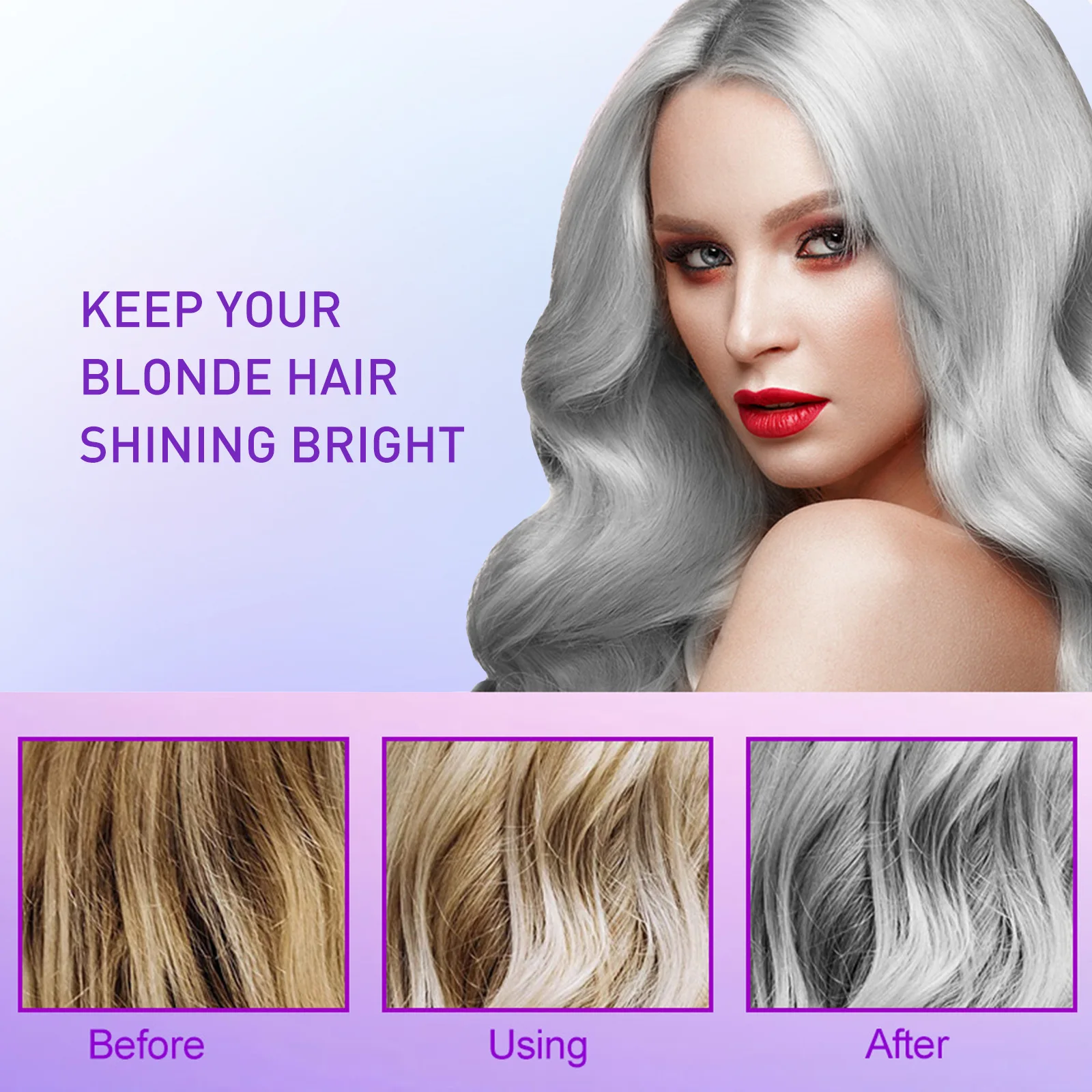 Purple Shampoo for Blonde Hair - Remove Yellow Tones, Strengthen & Repair Color-Treated Hair