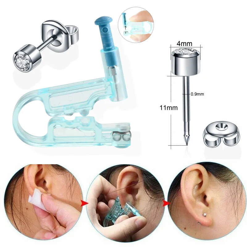 Safety Disposable Sterile Nose Rings Ear Piercing Kit Piercing Gun Piercer  Tool