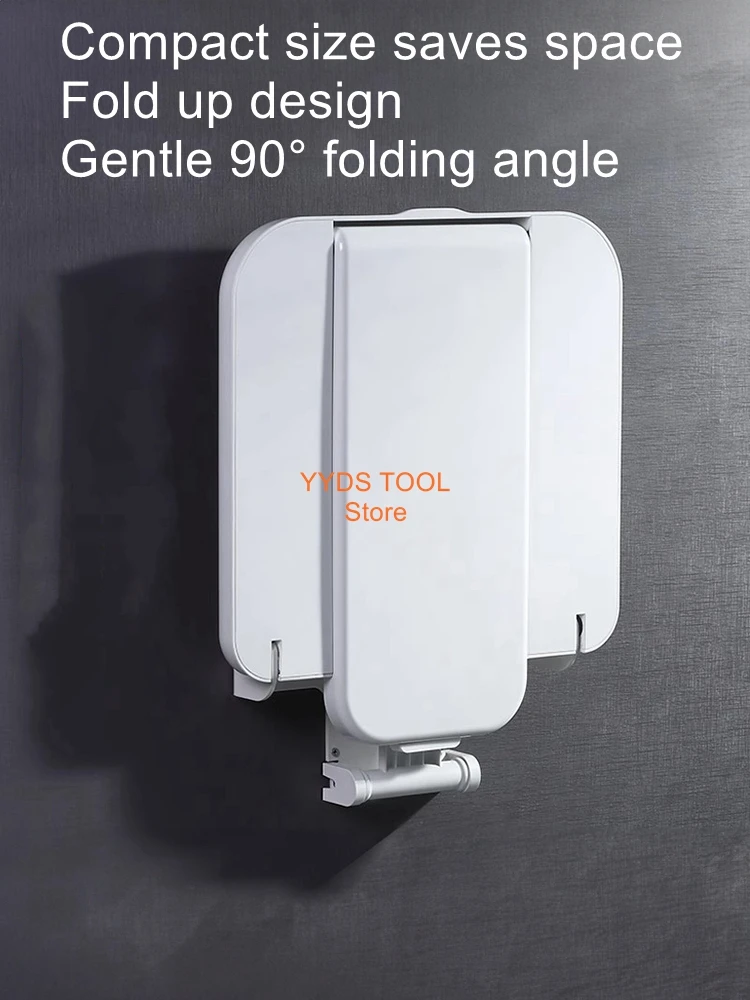 Folding Shoe StoolWall Mounted Wall Invisible Shoe StoolShower Stool for the ElderlyBath StoolBathroom Grooming Chair 4