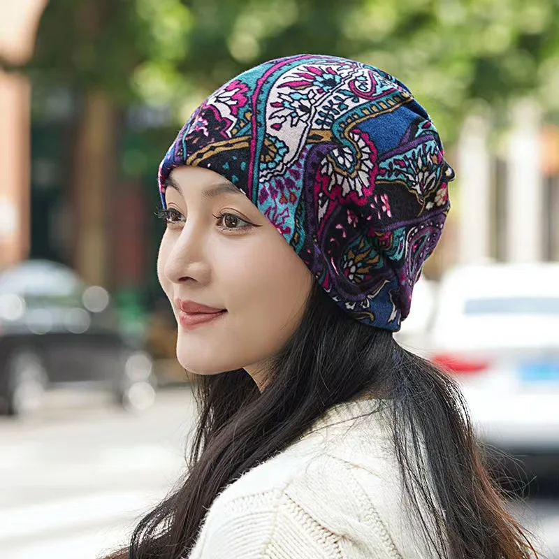 Fashion Double Head Cap Bib Twist Cap Multi-Functional Printed Scarf Cover Cap Neck Cap Face Mask Headscarf Cap C081 6