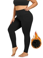 Autumn And Winter Solid Color Plus-size Nine-point Pants Black High-waisted Tight-fitting Leggings And Fleece Thick-legged Pants - Image 4