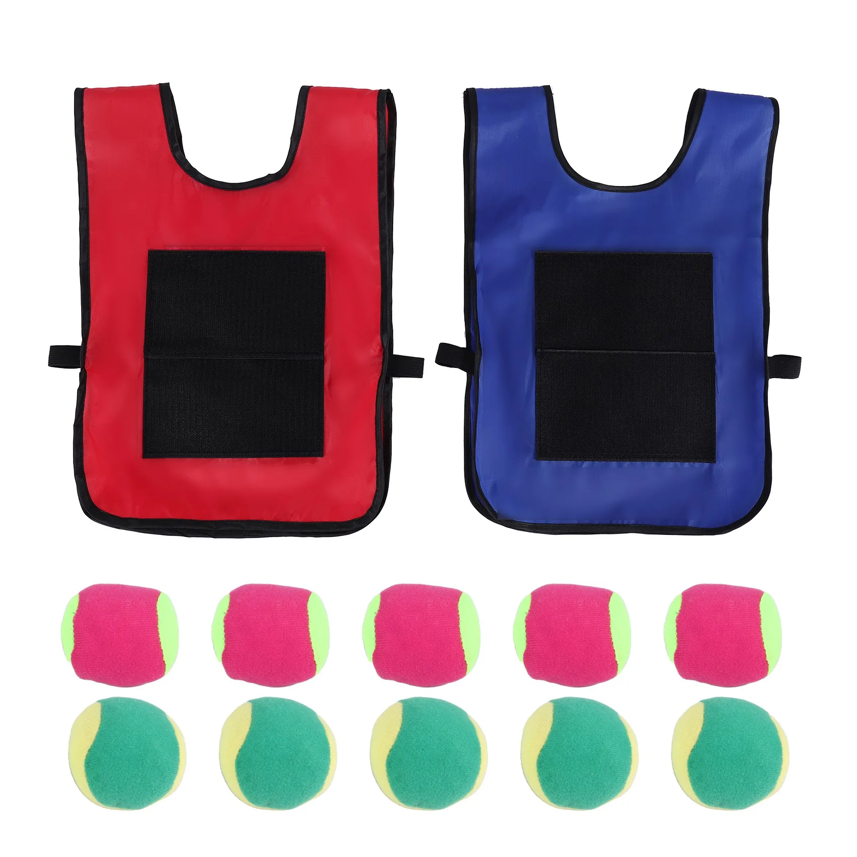 

Dodgeball Game Set - 2Pcs Kids Dodgeball Tag Sticky Vests with 10 Sport Dodge Balls for Indoor Outdoor Playground Games