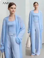 AMII Minimalist Long Sweater Cardigan For Women 2025 Spring New Casual Office Lady Knitted Coats Loose Female Cardigan 12551045 1