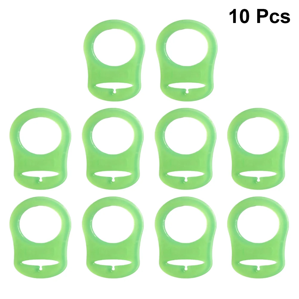 

10pcs Pacifier Clips Adapter Silicone Baby Pacifier Clips Holders Baby Rings (Green)