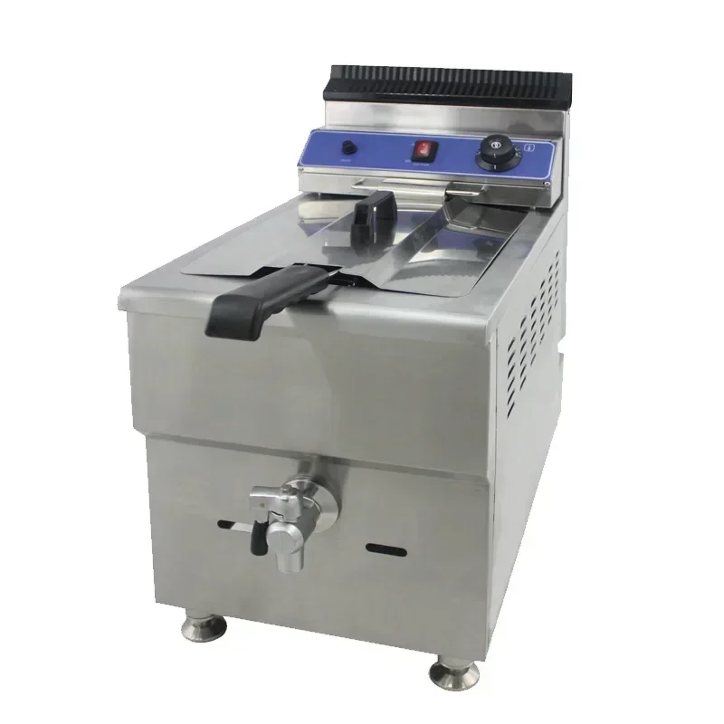 18L Single Cylinder French Fries Fryer Desktop LPG Fryer with Oil Valve Fried Chicken Equipment GF-181V Gas