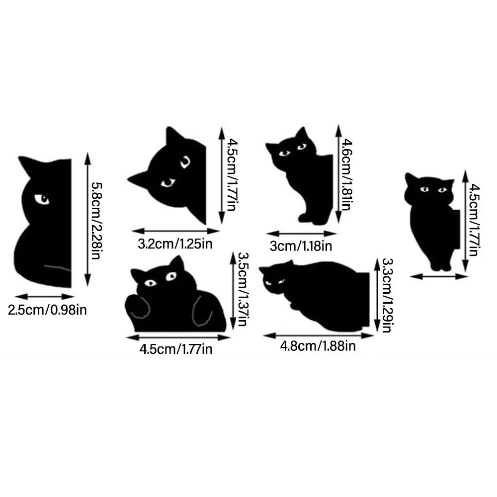 Black Cat Magnetic Bookmark Stationery Black Cat Student Gift Magnetic Bookmark Book Clip Personality Pagination Mark 6PCS+15PCS