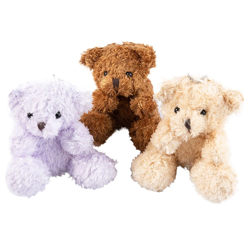 

Soft Kawaii 9cm Sitting Teddy Bear Plush Doll Keychain Pendant Keychain DIY Trinket Stuffed Animal Toys Bag Decor Accessories