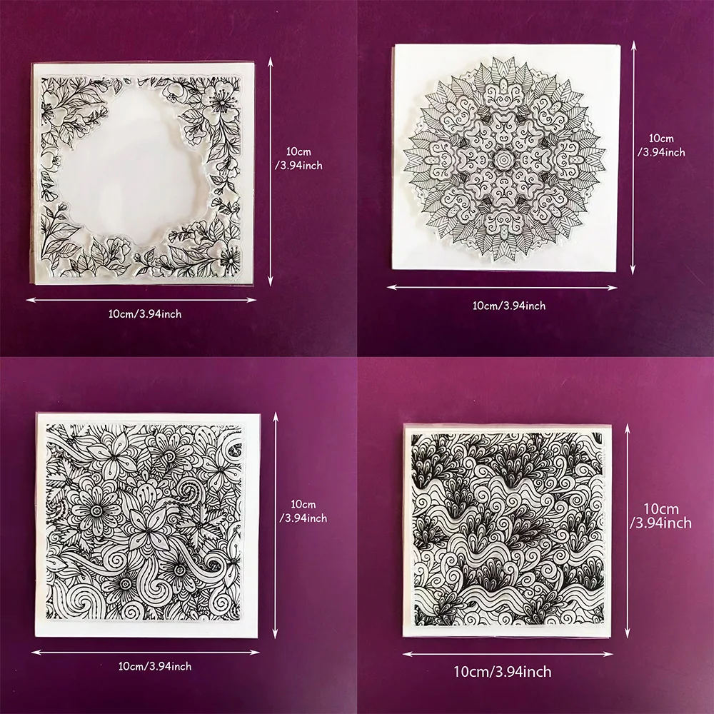 Mandala Flower Pattern Clear Stamps for Creative Crafting and Journaling