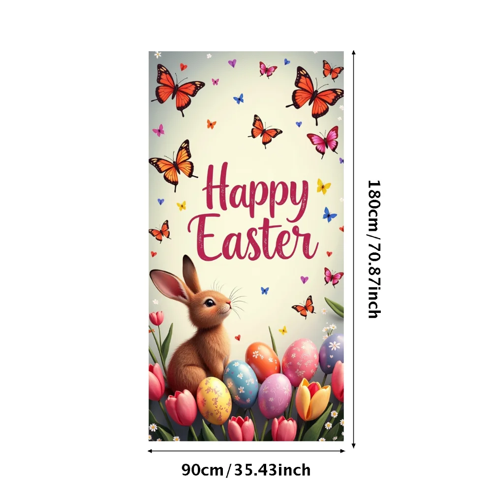 Maisiú ghairdín na Cásca 2025: Clúdach dorais lasmuigh le móitíf coinín le  haghaidh do chóisir Cásca - Spagut, image size:1000x1000