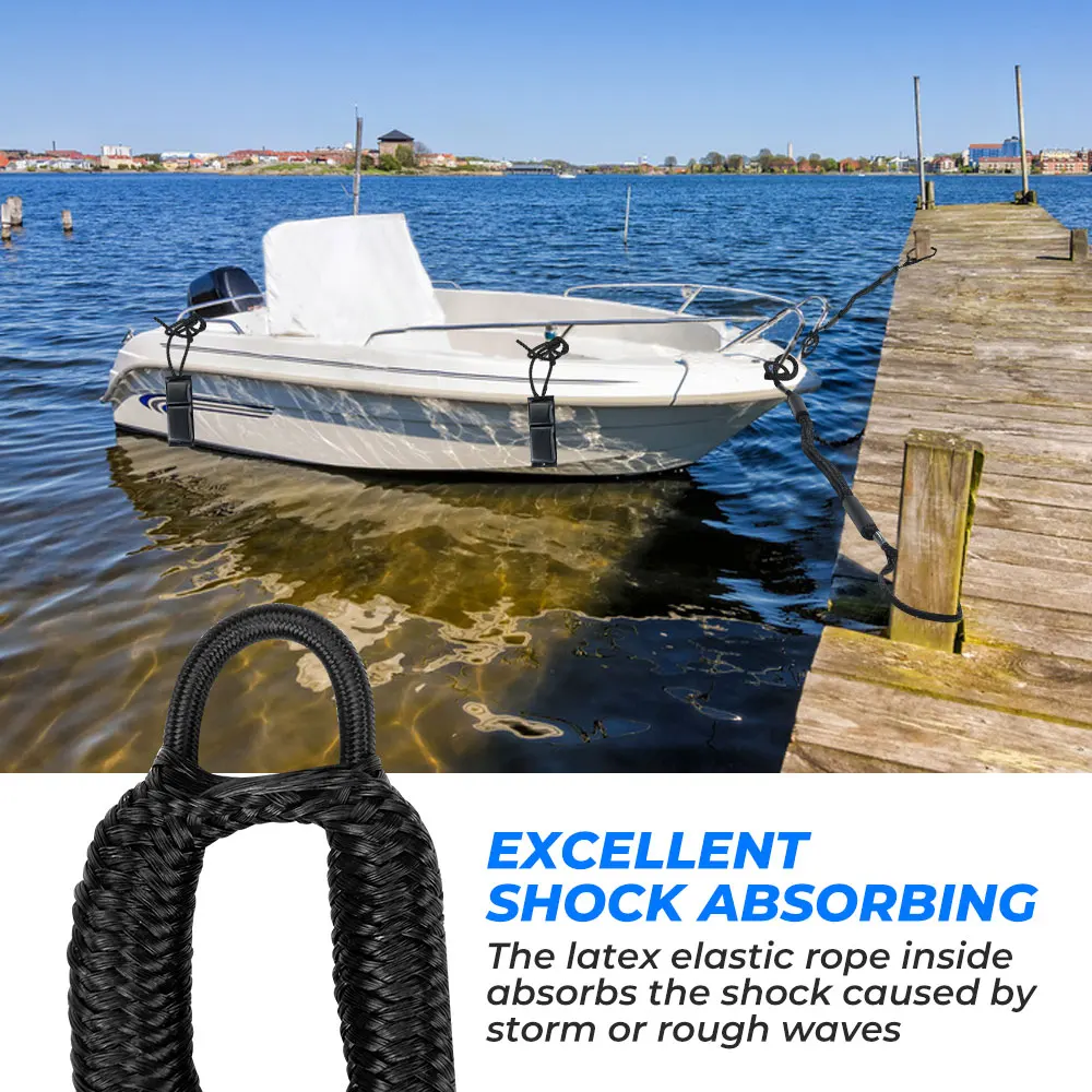 For Yacht Boat Fender Universal Boat Bungee Dock Line Docking Rope Stretching Mooring Rope Shock Cord Anchoring PVC jet ski