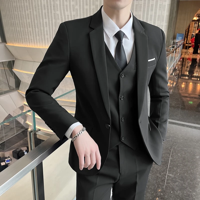 

Explosive Men's Suit 2024 New Casual Slim Personality Comfortable Business Small Suit Handsome Suit Three-piece Men