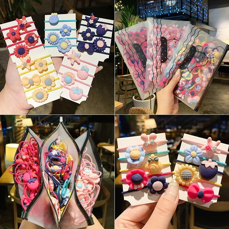 20Pcs Girls Hair Accessories Colorful Small Elastic Hair Bands Children Ponytail Holder Scrunchie Headband