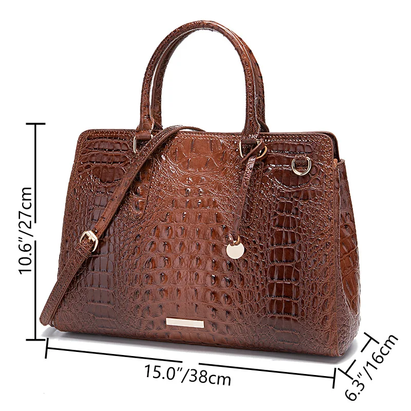 Handheld Crossbody New Women's Bag Brahman Crocodile Pattern_voghion.com