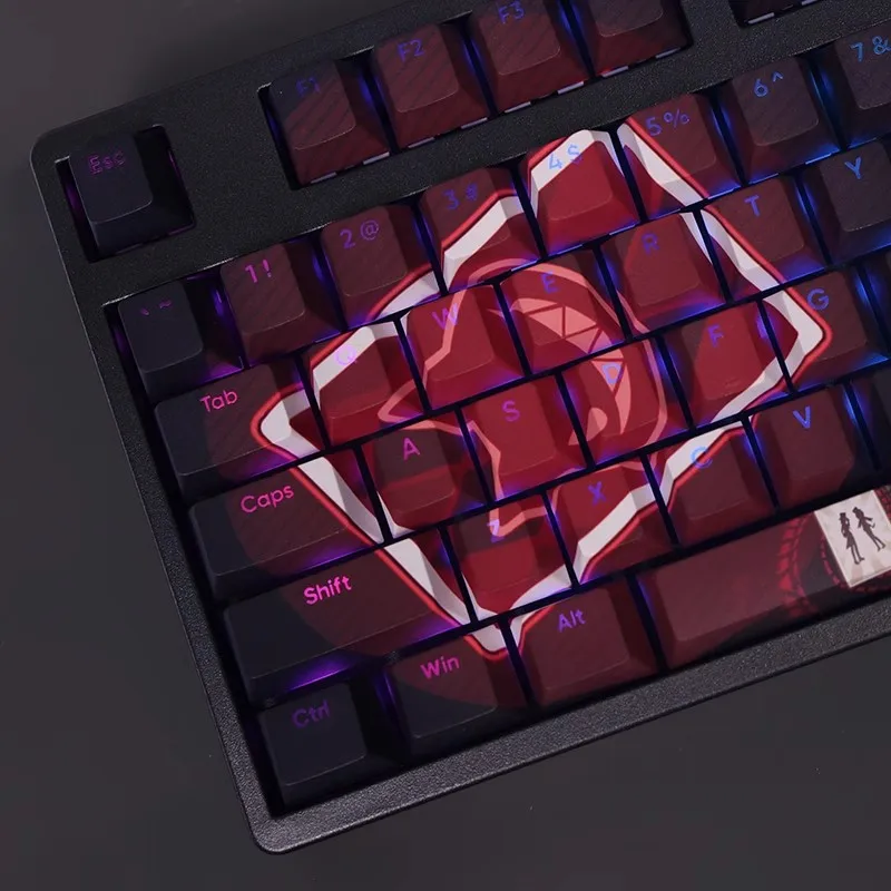 Chaves Conjunto Honkai Star Rail 07 de Março Keycap Pbt Dye Subbed Backlit Keycaps Anime Gaming Key Caps para Ansi 61 87 104 108 108 - Imagem 3