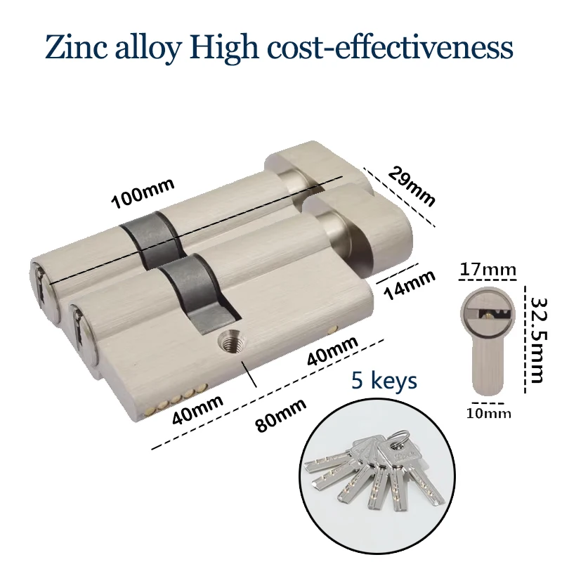 One Key Opens Multiple Lock Cylinders For 2ach Other Zinc Alloy Knob 70mm 80mm Grey Safety Door Lock Eylinder Door Switch