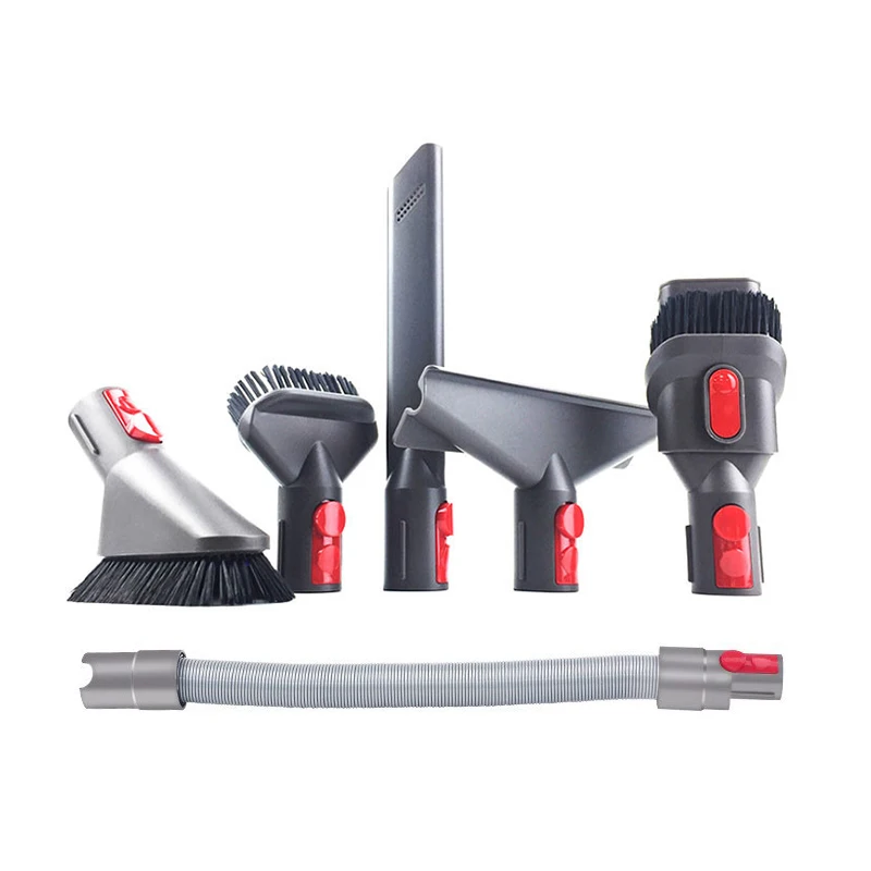 Flat Suction Nozzle Head for Vacuum Cleaners with Multiple Brush Attachments