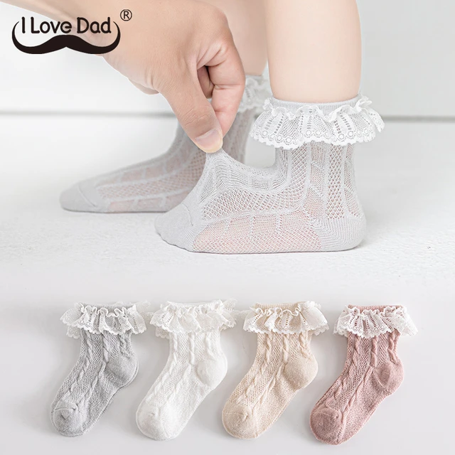 Ongewijzigd avond Faial Effen Kleur Babysokjes Kant Ruche Meisjes Korte Sok Zomer Mesh Ademend  Peuter Kids Princess Sokken Sokken _ - AliExpress Mobile