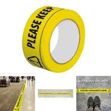 

Social Distancing Floor Tape Yellow Hazard Safe Distance 2 Metres 50mm x 33m