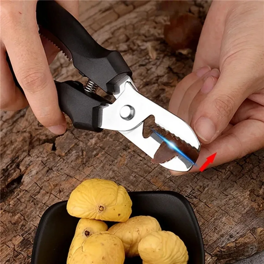 Multipurpose Chestnut Scissors Peeler Chestnut Shell Peeling and Leather Clip Cross Cutting Knife Peeler For Kitchen chestnut peeler