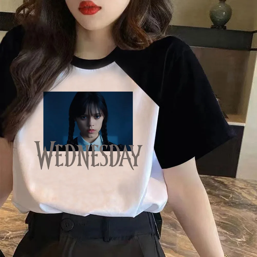 i Hate Everything Wednesday Addams top women Japanese Tee girl y2k anime comic clothes