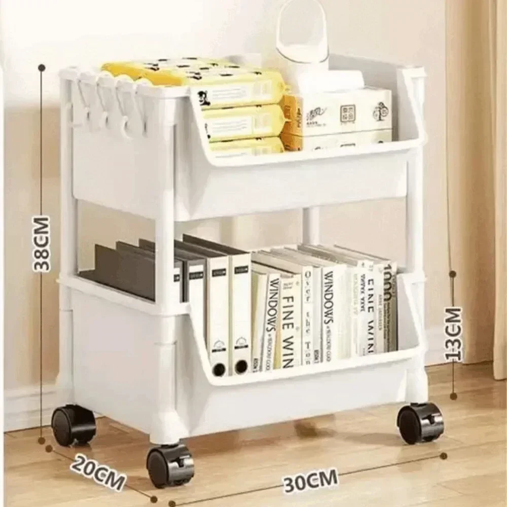 Portable Trolley Bookshelf Creative Kitchen And Mobile Display Cabinet Storage Rack book display stand cube storage organizers corner wall shelves
