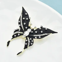 Wuli&baby Charming Black Butterfly Brooches For Women Unisex Enamel Flying Insects Party Office Brooch Pin Gifts 3
