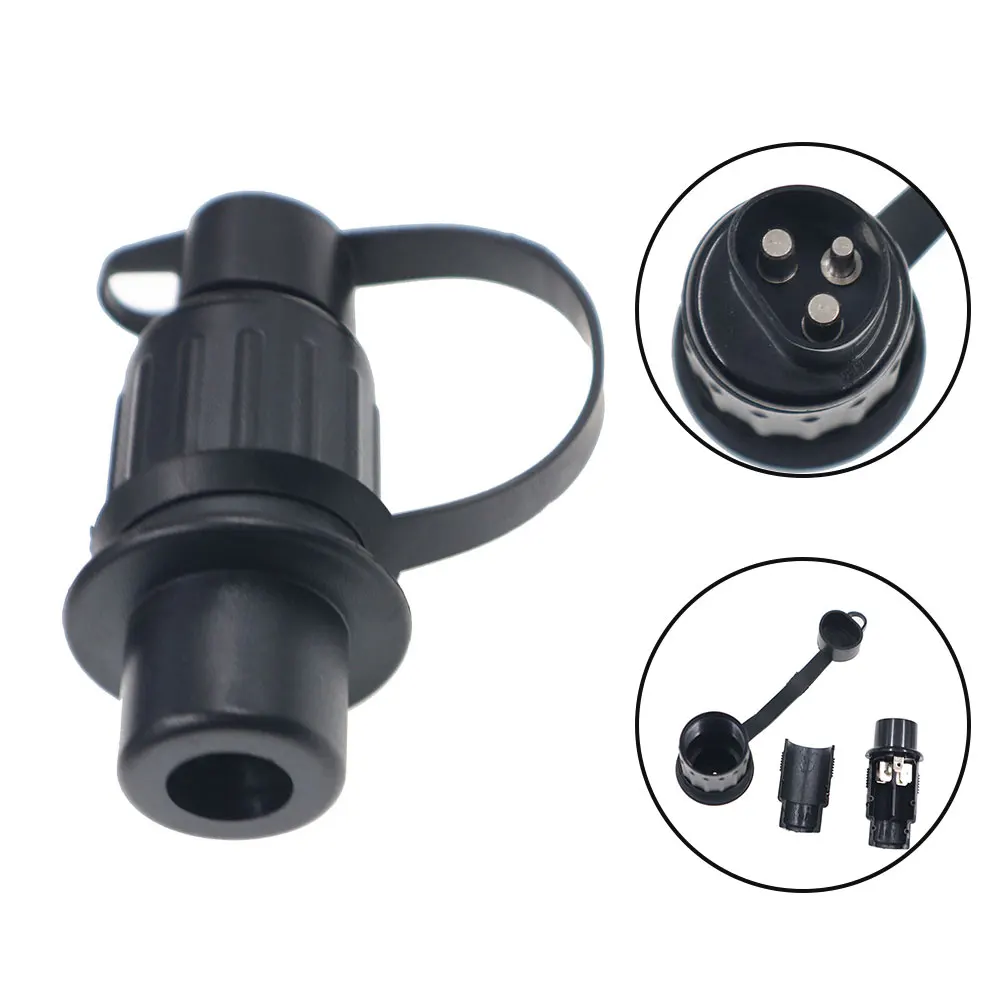 

1pc 3-Pins 12V Electrical Cable Waterproof Connector IP68 Plug Socket 75mm * 20mm For Trailer /Caravan /Truck /RV / Boats