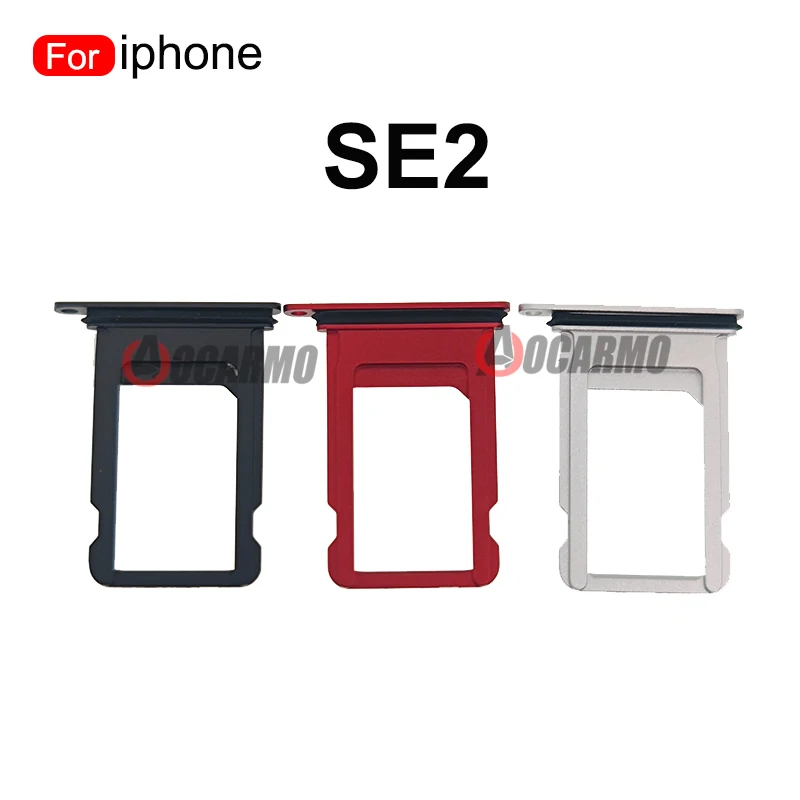 Aocarmo Sim Card For iPhone SE 2nd Generation SE2 SE3 SIM Tray Slot Holder Adapter Socket Replacement Parts Black White Red