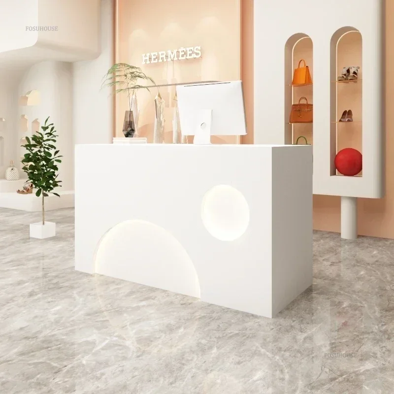 Nordic Reception Desk Office Furniture for Front Reception Counter Minimalist Creative Small Commercial Beauty Institute Counter
