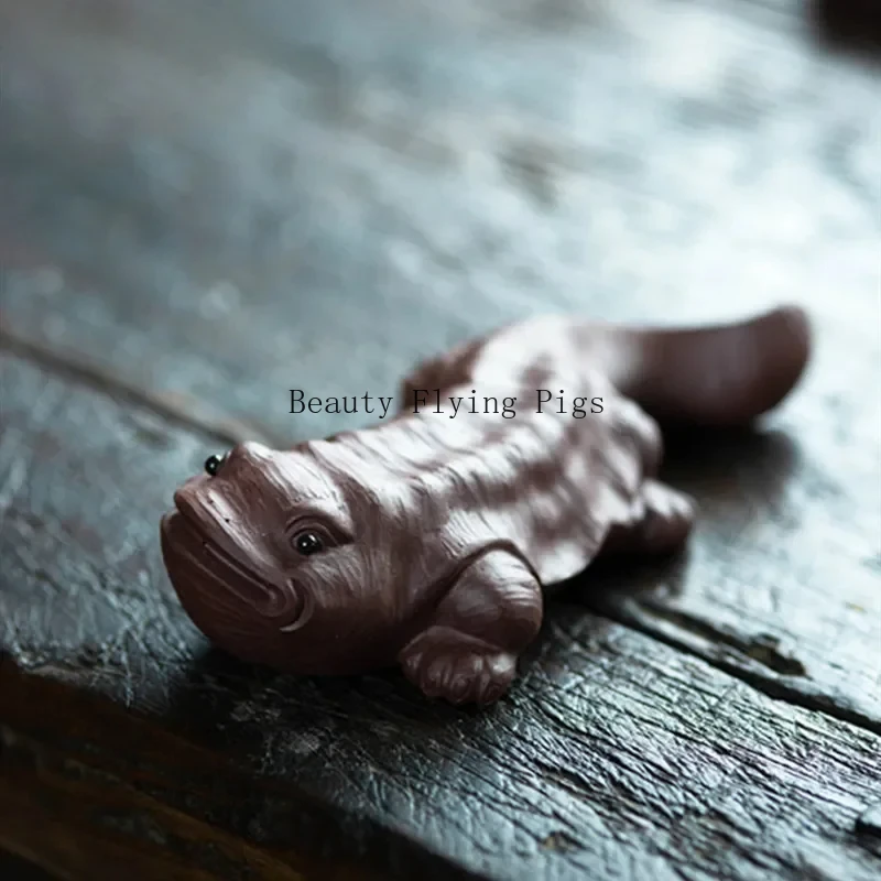Yixing, China Sculpture Purple Clay Tea Pet Creative Fish Shaped Tea Carving Crafts Tea Set Decoration