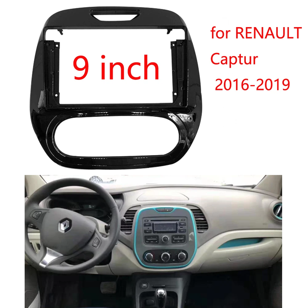 2 Din 9 Inch Car Radio Plastic Fascia Panel Frame for RENAULT Captur Manual 2016-2019 Installation DVD GPS Mp5 Dash 