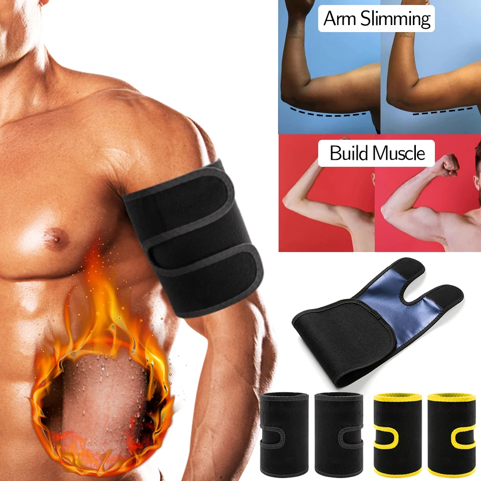 Men Arm Slimming Shaper Sauna Arm Trimmers for Weight Loss Compression Sweat Bands Exercise Body Wraps Slimmer Workout Shapewear