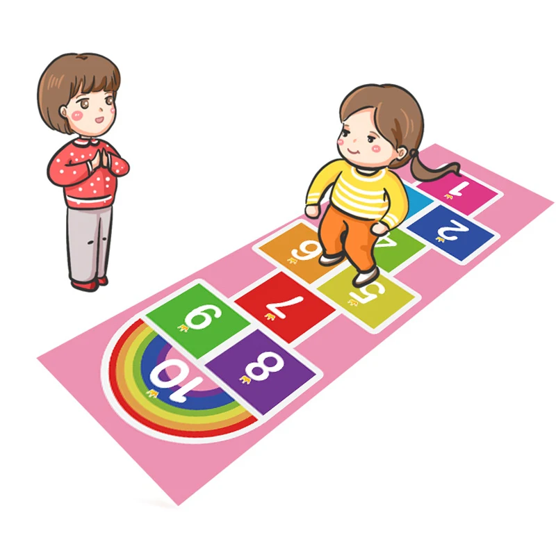Bambini Che Saltano Tappeto Integrazione Sensoriale Giocattolo Hopscotch Tappetino Intrattenimento Sportivo Jeux Enfant 2 4 5 6 8 10 Anni Gioco All'Ap