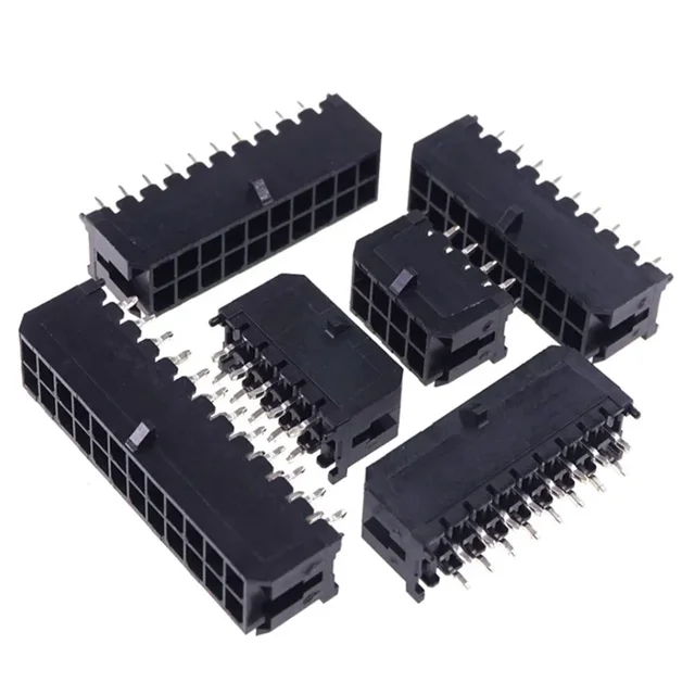 3.0mm Wafer Micro-Fit 3.0 Connector PCB Male Header Straight 2 4 6 8 10 12 14 16 18 20 22 24 Pin Board Solder 43045 1