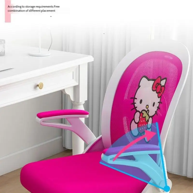 Sanrio Hello Kitty Study Chair Roller Skating Chair Lifting Girl Student  Kawaii Cartoon Gift Birthday Christmas Kids Gifts Prize - AliExpress