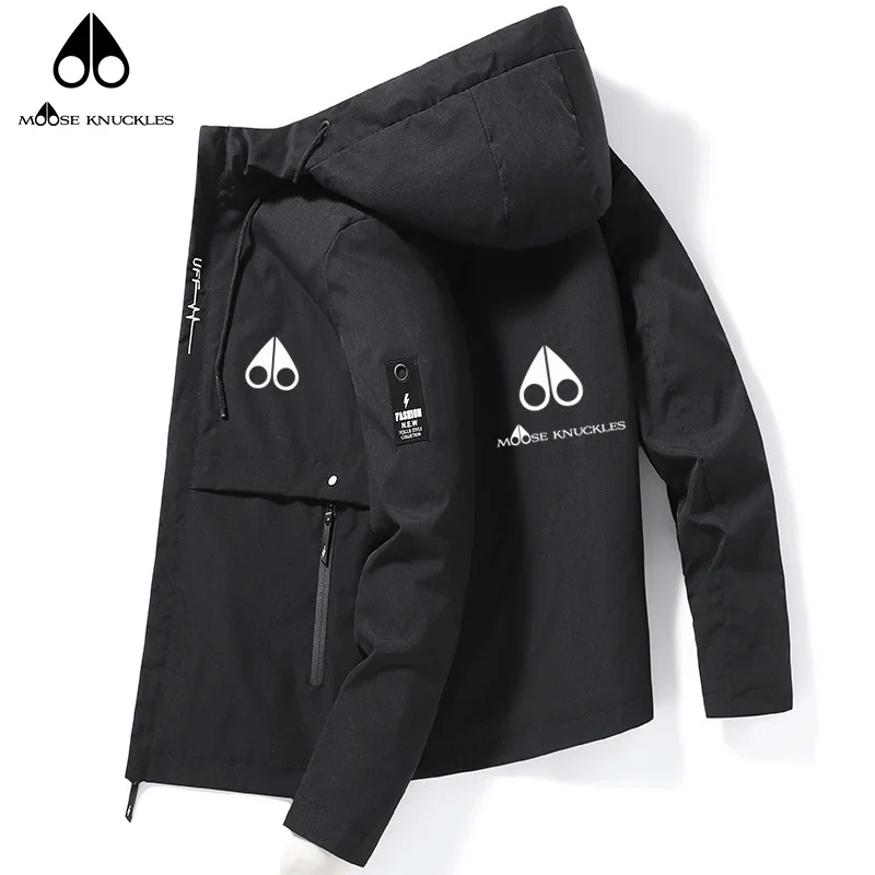

MOOSE KNUCKLES Jacket Spring Seasons New Men's Windproof Cycling Zipper Casual Work Fashion Outdoor Sports Adventure Tops Jacket