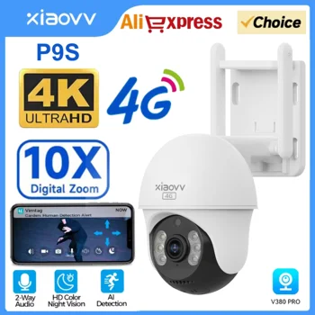 XIAOVV 4G SIM 3MP Starlight Outdoor Security PTZ Camera IP66 Waterproof with Two-Way Talk and Motion Detection Remote Monitoring 1