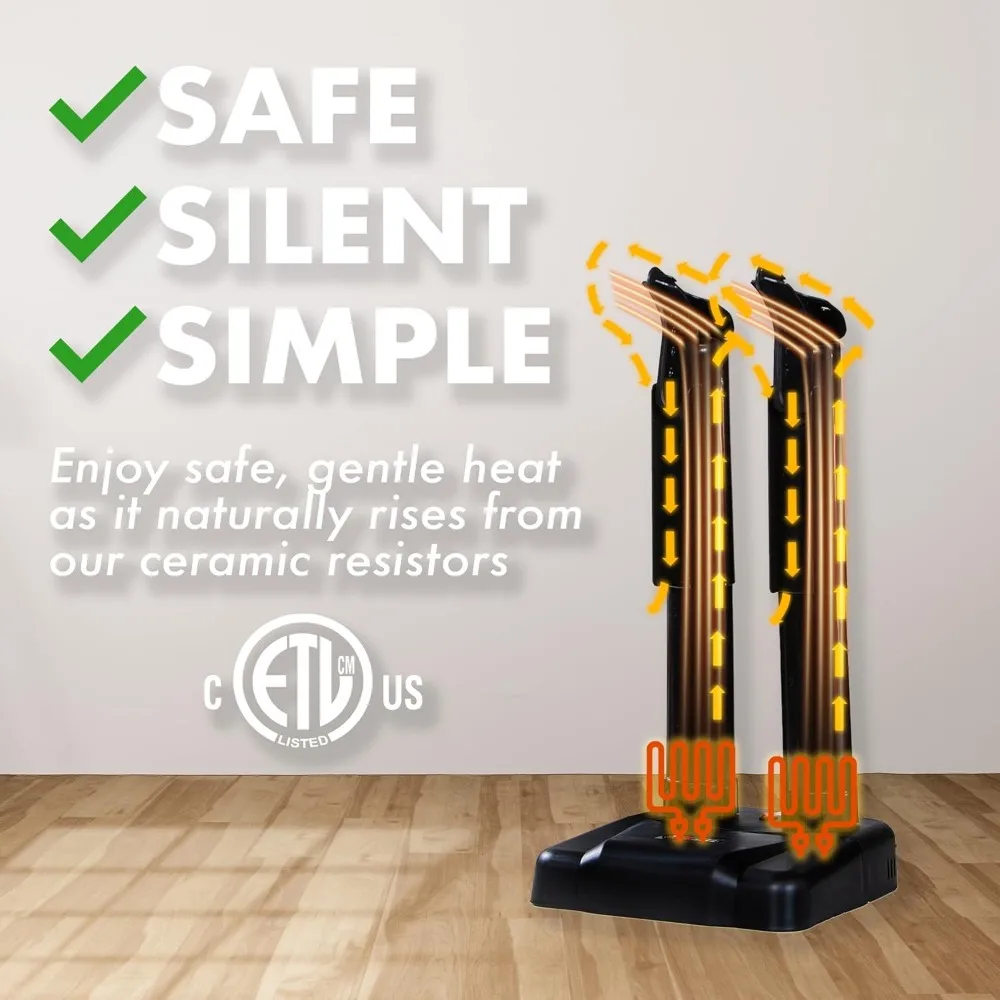 Boot Dryer with Heavy Duty Boot Scraper - Silent Shoe Dryer & Warmer For Work Boots, Gloves & Shoes - Fanless Convection Dry 5