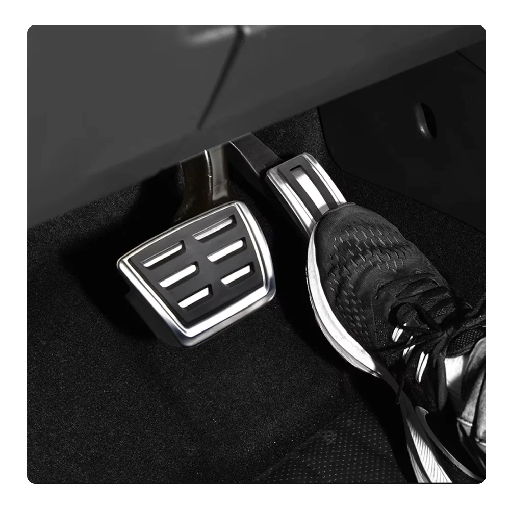 Car Stainless Steel Pedal Stainless Steel Pedal Cover For Volkswagen VW Caddy 2K MK3 Life Maxi 2004~ AT MT Anti-Slip Fuel Brake Footres Cover Accessorie