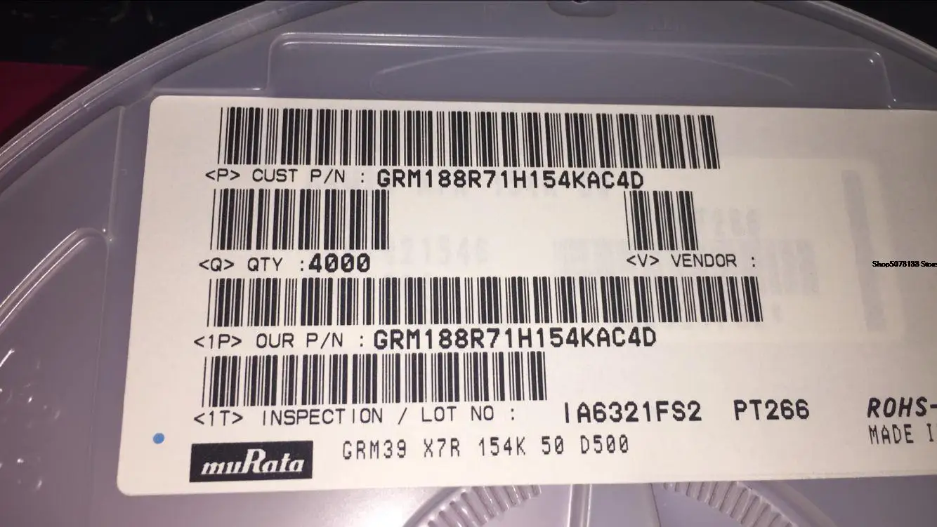 

10pieces GRM188R71H154KAC4 150NF X7R 0603 50V Original