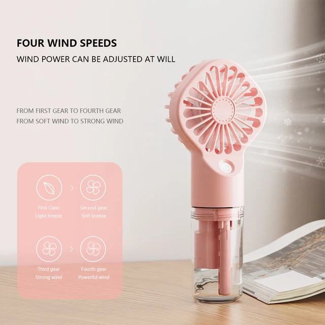 Handheld Mini Air Conditioner USB Rechargeable Portable Humidifier Mist Cooler Cooling Spray Humidifier Fan for Home/Office/Dorm 2