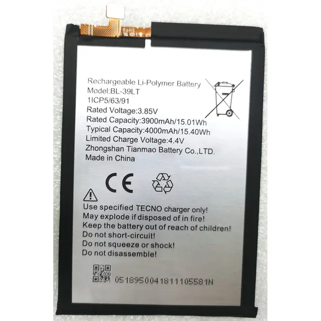 4000mah Battery Tecno Spark Battery New Original 4000mAh BL-39LT