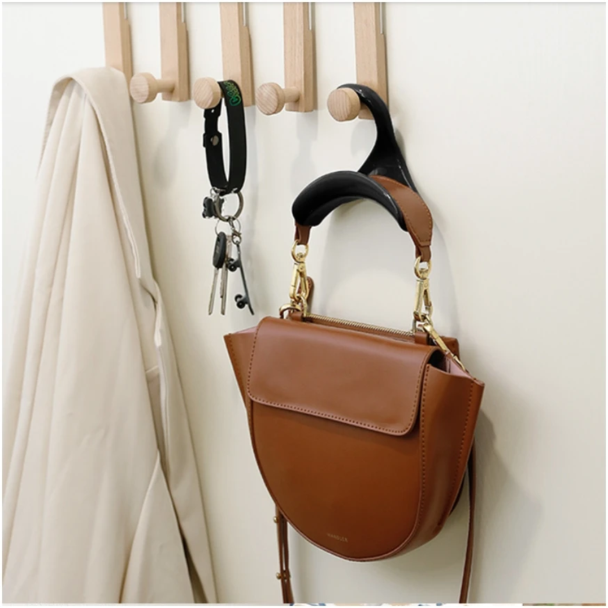 Wardrobe Multifunctional Handbag Organizer Hanger Hook Durable Over Closet Rod Hanging Storage Rack For Hat Scarves Shawls Tie