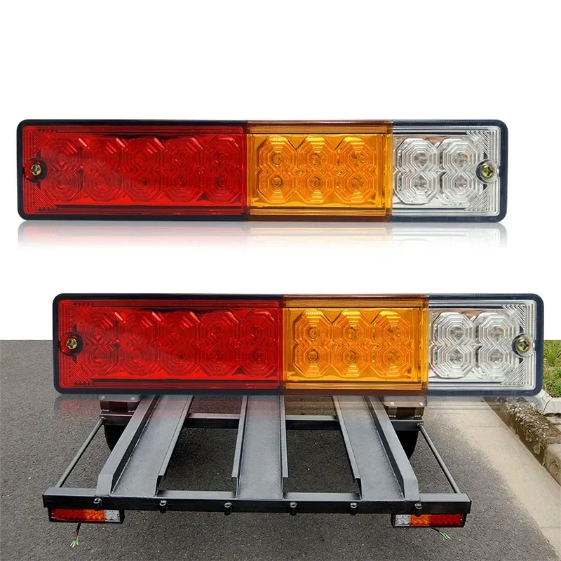LED Tail Lights 2pcs Waterproof 12V 20 LED Taillights Car Truck RV Van Bus Rear Tail Trailer Lights Signal Indicator Brake Stop Reverse Lamps