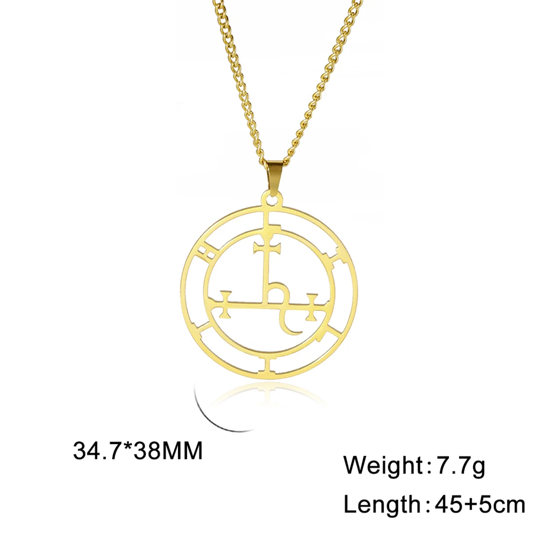 Mythical Goddess Sigil Stainless Steel Necklace - Lilith and Marbas Pendant Amulet Jewelry